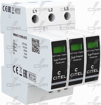 УЗИП Тип 1+2 АС - Трёхфазный DAC1-13VG-30-275 | СЗИМ
